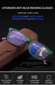 img 2 attached to Green Progressive Multifocal Reading Glasses with Blue Light Blocking - 2.5X Strength for Women and Men