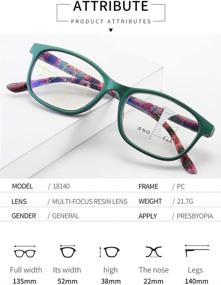 img 3 attached to Green Progressive Multifocal Reading Glasses with Blue Light Blocking - 2.5X Strength for Women and Men