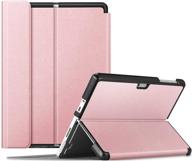 🌹 fintie case for microsoft surface go 3 2021 / surface go 2 2020 / surface go 2018 10-inch tablet - business cover with multiple viewing angles, hard shell design, compatible with type cover keyboard (rose gold) logo