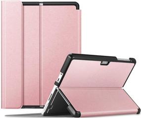 img 4 attached to 🌹 Fintie Case for Microsoft Surface Go 3 2021 / Surface Go 2 2020 / Surface Go 2018 10-inch Tablet - Business Cover with Multiple Viewing Angles, Hard Shell Design, Compatible with Type Cover Keyboard (Rose Gold)