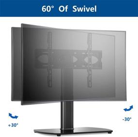 img 1 attached to Rfiver Universal Swivel TV Stand/Base - Table Top TV Stand for 32-65 inch LCD LED 📺 TVs up to 88lbs - Height Adjustable Center Pedestal Stand Replacement with Tempered Glass Base, Black, Heavy Duty