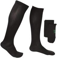 🧦 evonation men's usa made graduated compression socks - mild pressure 8-15 mmhg, medical quality knee high orthopedic support stockings hose for best comfort fit, circulation, and travel (large, black) логотип