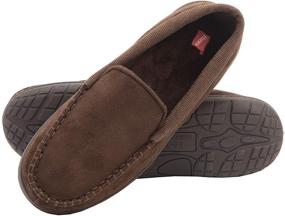 img 4 attached to 🏻 Hanes Boys Moccasin Slipper with Memory Foam, Suitable for Indoors and Outdoors