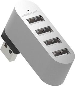 img 4 attached to 🔌 Sabrent Premium 4 Port Aluminum Mini USB 2.0 Hub [90°/180° Rotating Design] (HB-UMMC)