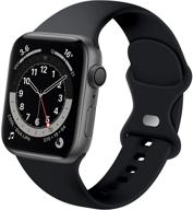 совместимый с apple watch браслет из силикона distore sport для apple watch 38мм/40мм - идеальная замена для iwatch se series 6/5/4/3/2/1 - черный размер s/m для женщин и мужчин логотип