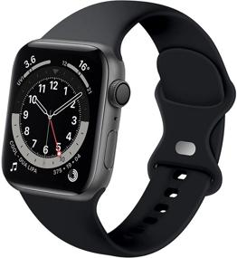 img 4 attached to Совместимый с Apple Watch браслет из силикона Distore Sport для Apple Watch 38мм/40мм - идеальная замена для iWatch SE Series 6/5/4/3/2/1 - черный размер S/M для женщин и мужчин