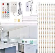 wobane dimmable led under counter light - 8 pcs strip light bars with remote control for kitchen, shelf, pantry, showcase, desk, cupboard - 6000k white, timing, 20w 1900lm, 13 ft логотип