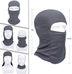 img 1 attached to 🏂 QINGLONGLIN 2 Pack Windproof Balaclava - Adjustable Face Head Warmer for Skiing, Cycling, Motorcycle & Outdoor Sports