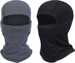 img 4 attached to 🏂 QINGLONGLIN 2 Pack Windproof Balaclava - Adjustable Face Head Warmer for Skiing, Cycling, Motorcycle & Outdoor Sports