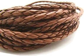 img 1 attached to Высококачественный 4.0 мм круглый складной шнур из искусственной кожи - 5 м (коричневый) для изготовления ювелирных изделий