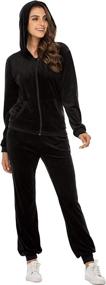 img 1 attached to 👚 Women's Hotouch Velour Tracksuit: Stylish 2-Piece Sweatshirt & Sweatpants Set with Full Zip Hoodie and Pockets