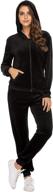 👚 women's hotouch velour tracksuit: stylish 2-piece sweatshirt & sweatpants set with full zip hoodie and pockets логотип