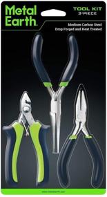 img 2 attached to Metal Earth Set: Clipper, Flat Nose Pliers, Needle Nose Pliers - 3 Essential Tools