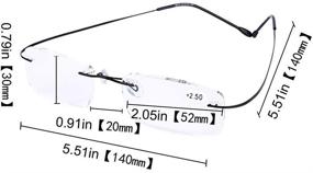 img 3 attached to High Quality Titanium Stainless Steel Rimless Reading Glasses by SOOLALA