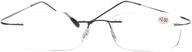 high quality titanium stainless steel rimless reading glasses by soolala logo