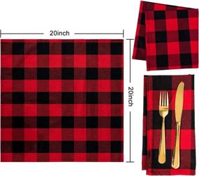 img 2 attached to Premium Whaline Buffalo Napkins: Durable Cotton Polyester Outdoor Linens