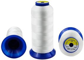 img 2 attached to All Purpose Polyester Thread: 210D/3 T70#69 Sewing Thread - 1500 Yard for Fabirc, Jeans and Wig, Drapery, Purses, Leather (White)