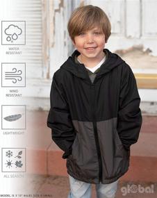 img 1 attached to Global Hooded Lightweight Windbreaker Resistant Boys' Clothing