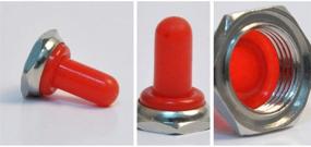 img 2 attached to ESUPPORT Red 12Mm Rubber Rocker Toggle Switch Knob Hat Waterproof Boot Cover Cap Dustproof Oil Resistant Pack Of 5