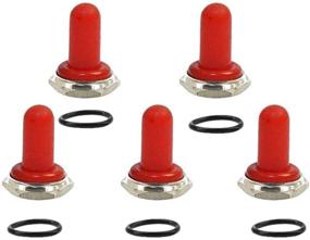 img 4 attached to ESUPPORT Red 12Mm Rubber Rocker Toggle Switch Knob Hat Waterproof Boot Cover Cap Dustproof Oil Resistant Pack Of 5