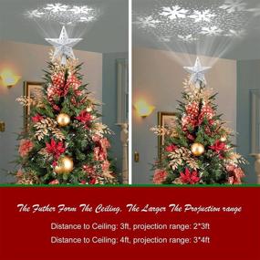 img 2 attached to 🌟 Silver Christmas Tree Topper with Rotating Snowflake Light Projection – Festive Tree Decoration for Xmas Trees