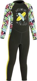 img 4 attached to DIVE & SAIL Kids 2.5mm Wetsuit: Long Sleeve, 👶 One Piece UV Protection Thermal Swimsuit - Perfect for Young Swimmers