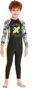 img 3 attached to DIVE & SAIL Kids 2.5mm Wetsuit: Long Sleeve, 👶 One Piece UV Protection Thermal Swimsuit - Perfect for Young Swimmers