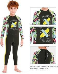 img 1 attached to DIVE & SAIL Kids 2.5mm Wetsuit: Long Sleeve, 👶 One Piece UV Protection Thermal Swimsuit - Perfect for Young Swimmers