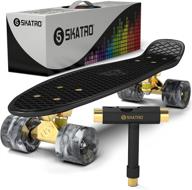 skatro mini cruiser skateboard: 22x6inch retro style plastic board, complete setup логотип