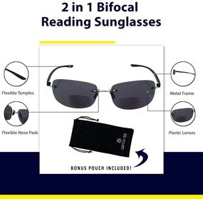 img 3 attached to 🕶️ UV Ray Protection Rimless Bifocal Sunglasses for Men & Women - Lightweight Invisible Line Reader Sunglasses