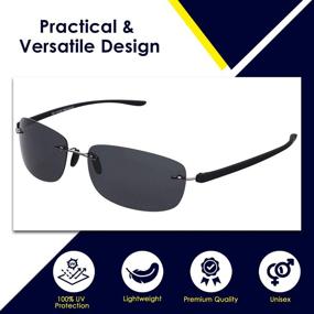 img 1 attached to 🕶️ UV Ray Protection Rimless Bifocal Sunglasses for Men & Women - Lightweight Invisible Line Reader Sunglasses