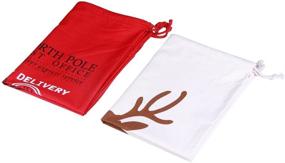 img 2 attached to 🎅 OUMAI 27”x19 Personalized Canvas Santa Sack Bags: Perfect Stocking Stuffers Decorations (2 Pack)