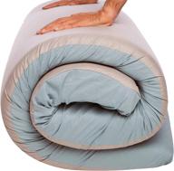 🛏️ ultra-comfortable memory foam roll up mattress twin - waterproof foldable floor mattress - portable foam sleeping pad with travel straps – 75”x 36”x 3” camping mat bed roll logo
