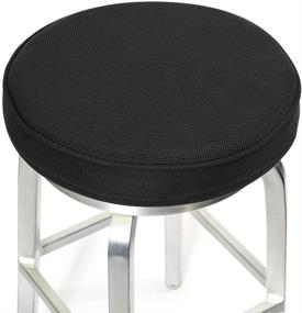 img 4 attached to 🪑 Shinnwa 12" Black Bar Stool Cushions: Memory Foam Covers with Non-Slip Backing & Elastic Band