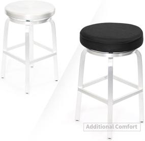 img 3 attached to 🪑 Shinnwa 12" Black Bar Stool Cushions: Memory Foam Covers with Non-Slip Backing & Elastic Band