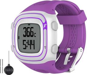 img 4 attached to 🌟 Премиум силиконовый ремешок Watbro совместимый с Garmin Forerunner 10/15 - Прочная замена браслета для мужчин и женщин