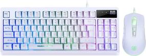 img 4 attached to 🎮 87 Key RGB Gaming Keyboard and Mouse Combo - USB Wired Backlit Mechanical Feeling Gaming Keyboard with RGB Gaming Mouse - White Keyboard Wired Set for PC MAC Chrome PS4 Xbox Laptop