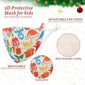 img 3 attached to Kids Christmas Face Bandanas: Washable, Reusable, UV Protection, Multi Pack for Outdoor Activities