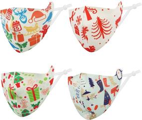img 4 attached to Kids Christmas Face Bandanas: Washable, Reusable, UV Protection, Multi Pack for Outdoor Activities