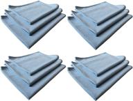🪟 real clean 16x16 blue microfiber window glass cleaning towels (pack of 12): achieve streak-free crystal clear windows! logo