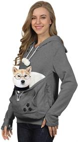 img 3 attached to 👚 Stylish Women's Plus Size Pet Carrier Sweater Hoodies - Convenient Carry with Comfort & Fashion