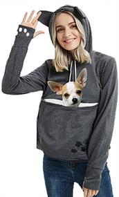 img 4 attached to 👚 Stylish Women's Plus Size Pet Carrier Sweater Hoodies - Convenient Carry with Comfort & Fashion