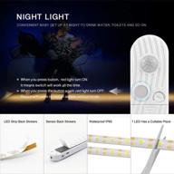 motion sensor led under cabinet lighting, cfgrow 3.28ft wardrobe lamp tape, waterproof usb led closet night strip light for beds, stairs, and wardrobes (cold white, 1m x 1 pack) логотип