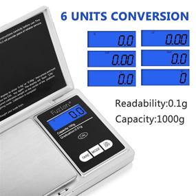 img 3 attached to 📏 Fuzion Pocket Gram Scale 1000g/0.1g - Mini Digital Scale for Grams and Ounces, Portable Herb and Food Scale with Travel-friendly Design - Battery Included