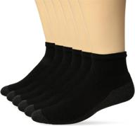 🧦 comfortable and durable: hanes men's max cushion ankle socks 6-pack in black - shoe size 6-12 логотип