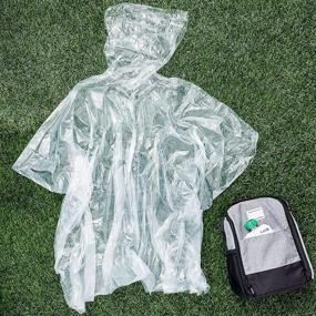 img 3 attached to 🌧️ Juvale Clear Emergency Rain Ponchos with Hoods - Pack of 10 Disposable Kids Ponchos