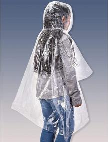 img 1 attached to 🌧️ Juvale Clear Emergency Rain Ponchos with Hoods - Pack of 10 Disposable Kids Ponchos