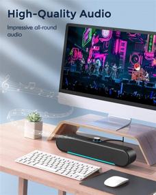 img 3 attached to 💻 LENRUE Computer Speakers: USB Powered Mini Soundbar for PC Tablets Desktop Cellphone Laptop