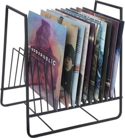 img 4 attached to 🎶 MyGift Metal Vinyl Record Display Stand - 16 Slot Media Storage Holder in Matte Black