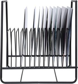 img 3 attached to 🎶 MyGift Metal Vinyl Record Display Stand - 16 Slot Media Storage Holder in Matte Black